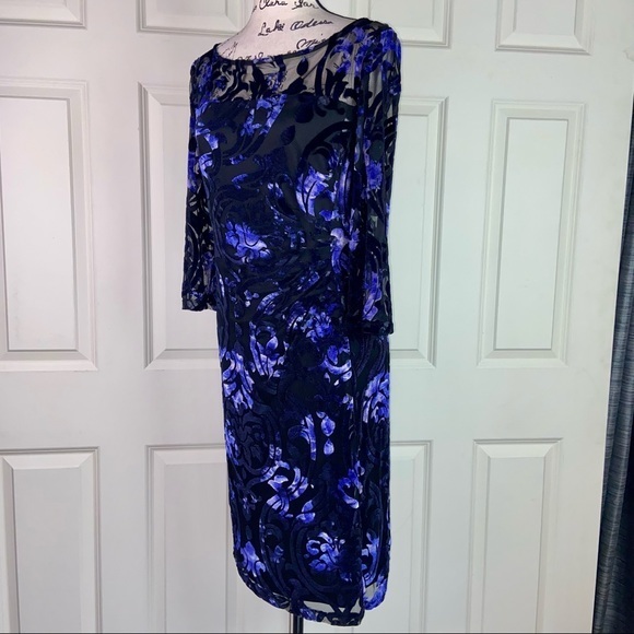 NWT Tahari Enchanting Midnight Floral Sheath Dress - Picture 11 of 17